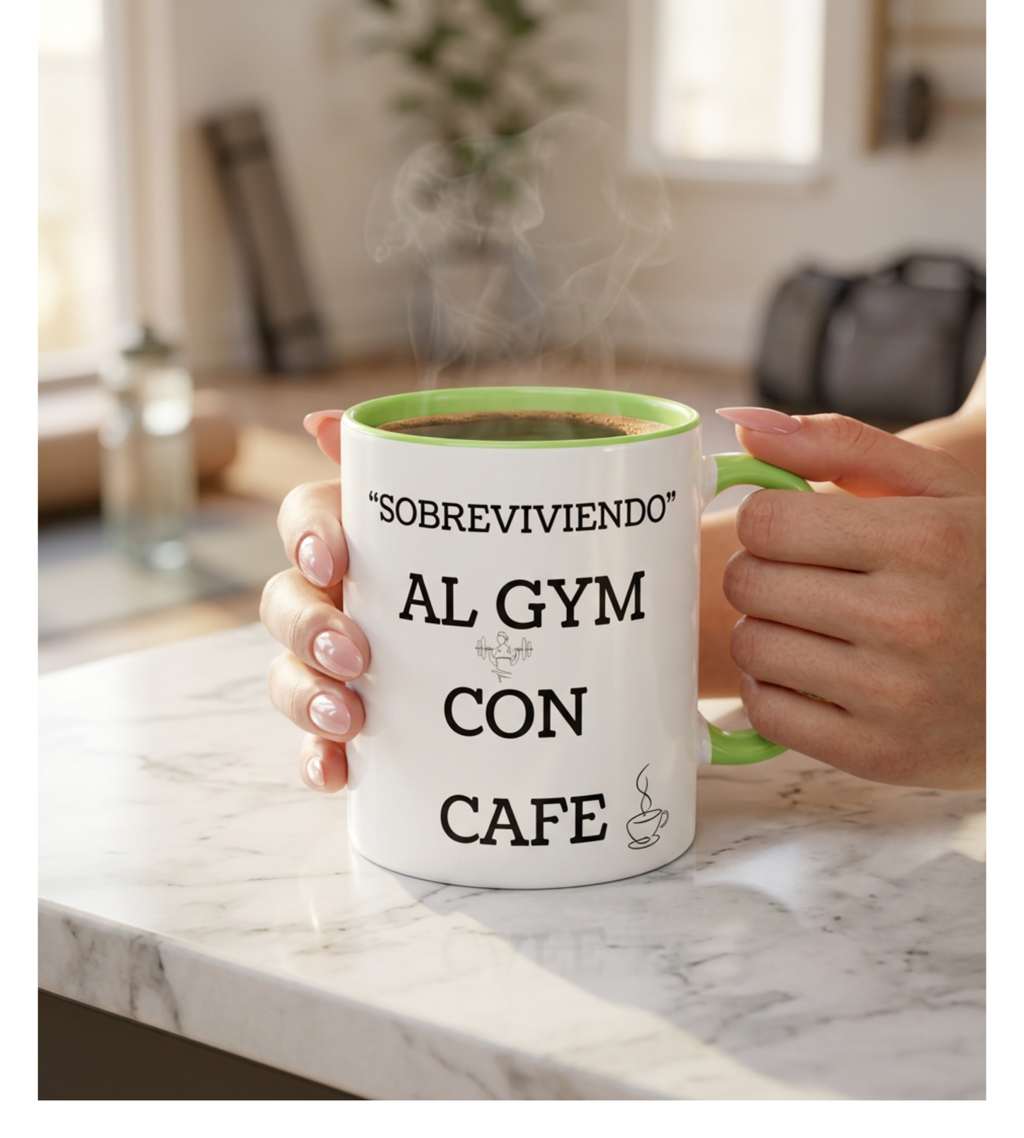 Spanish Coffee Mug – “Sobreviviendo al Gym con Café” 11oz/15oz