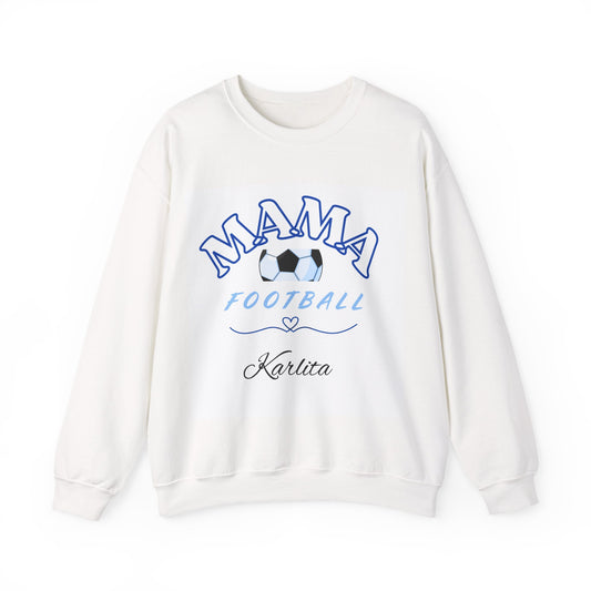 Mama Football Crewneck Sweatshirt — Personalized Soccer Mom Pullover